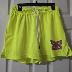 Ryoko Rain Neon Yellow Vice Mesh Shorts, Unisex Streetwear, Made In USA, EUC!